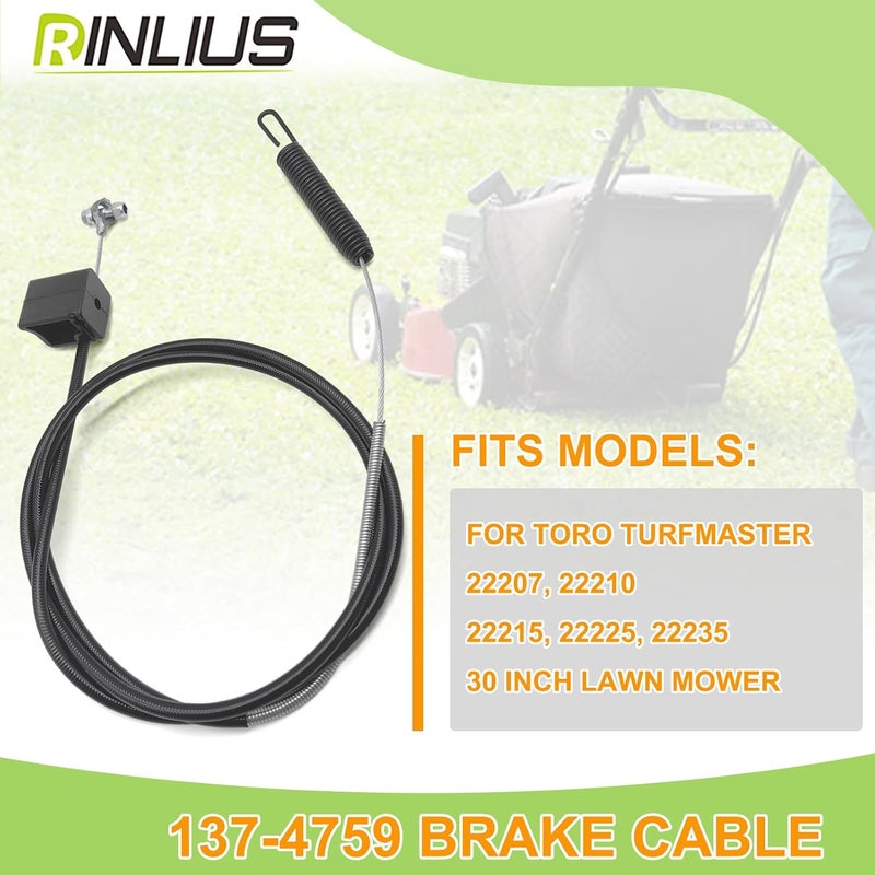 Rinlius Lawn Mower Brake Cable 137-4759 for Toro TurfMaster/Exmark S-Series 30" Walk-Behind Lawn Mowers fits ECS180CKA30000 22207 22210 22215 22225 22235 Models Lawn Mowers - Image 3
